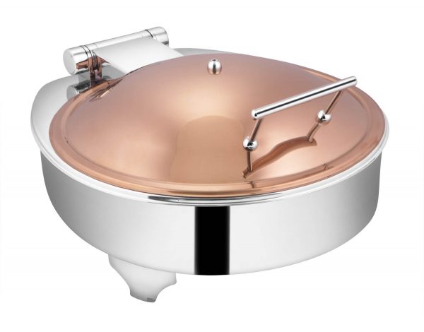 SS Round Dish Rose Gold Lid 7Ltr.